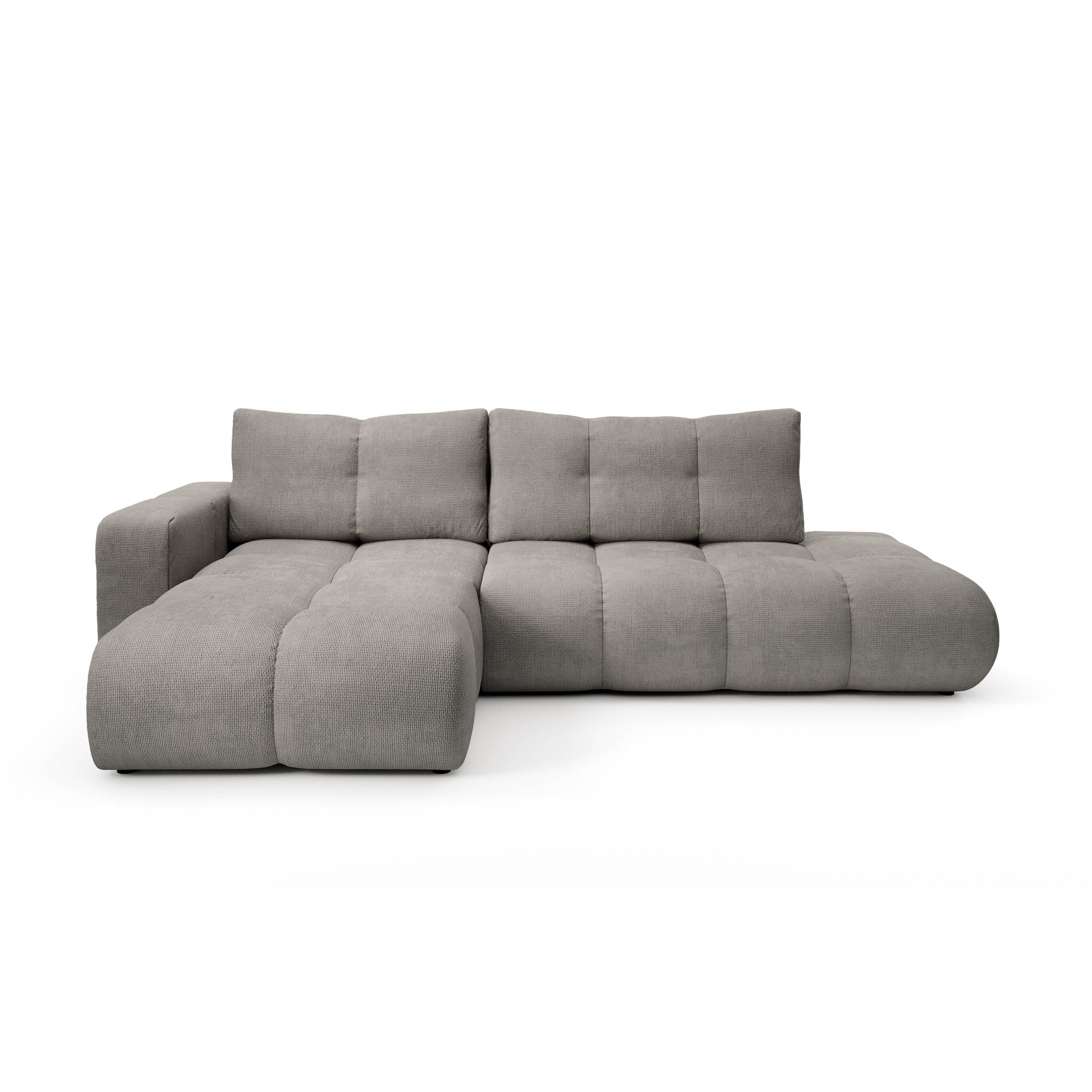Blokker Charme Hoekbank Links met Slaapfunctie - Chenille - Warmgrijs