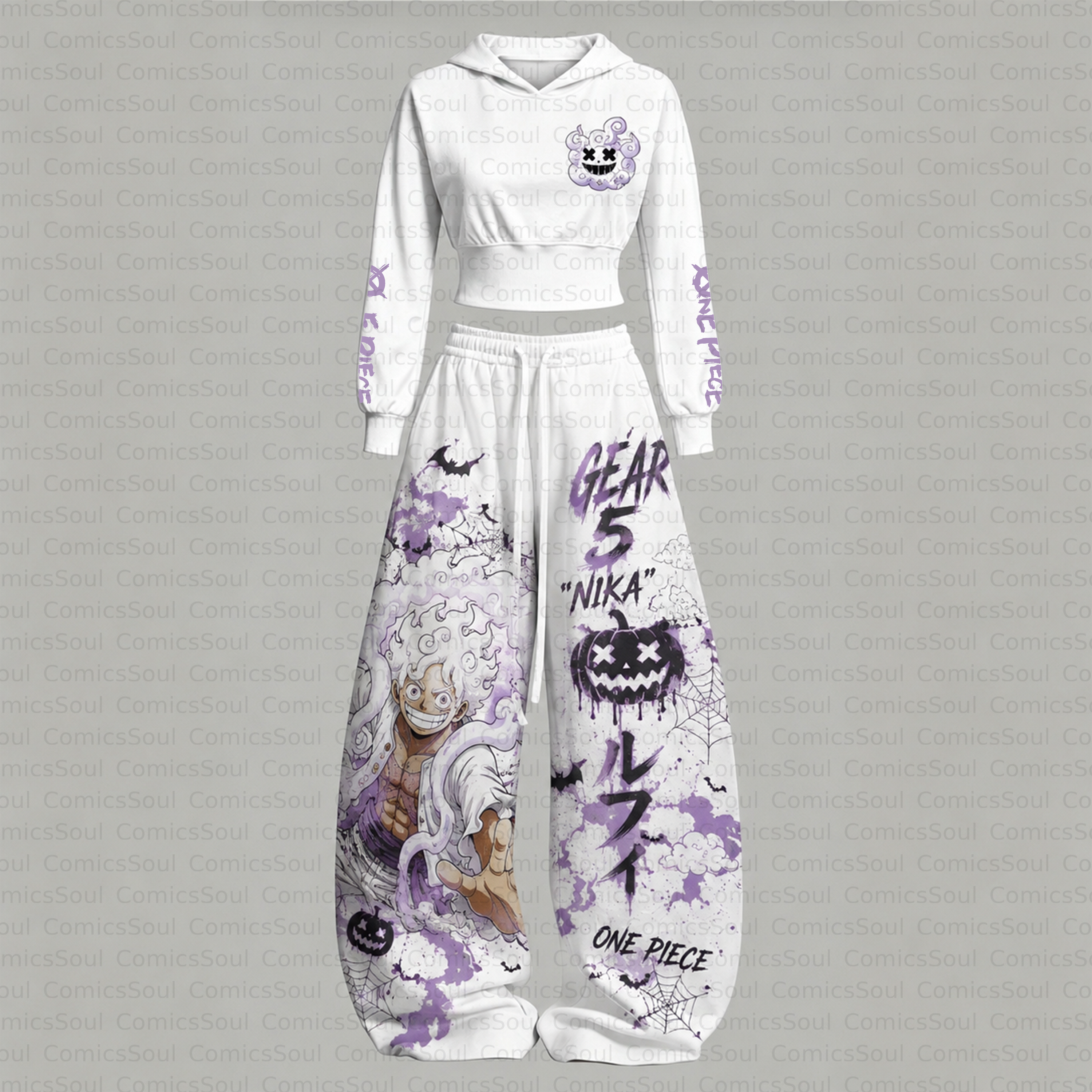 One Piece Halloween Theme Hoodie & Pants Two Piece Tracksuit Set 3050988 TeeThreads Sustain the Scene with Custom Apparel
