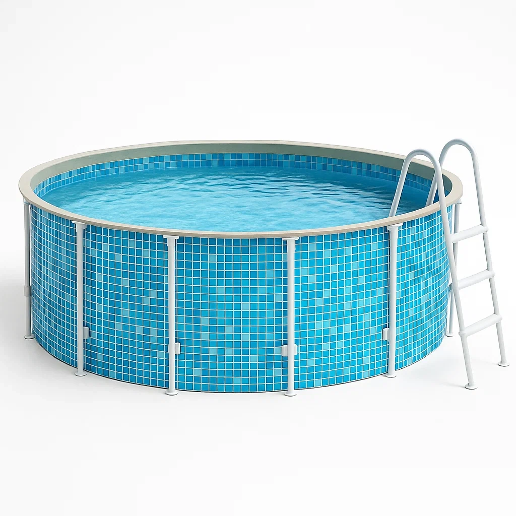 Piscina tubular redonda 298x96 cm color azul con filtro y escalera oIEpOQV253bJ