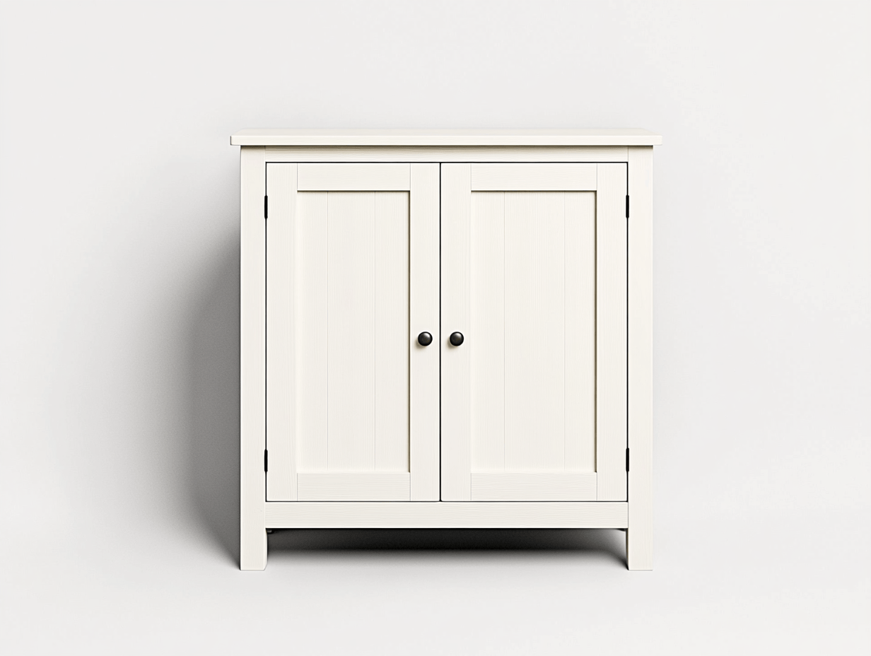 Armario de madera blanco 80×90×40 cm – con dos puertas – estilo clásico para almacenamiento
