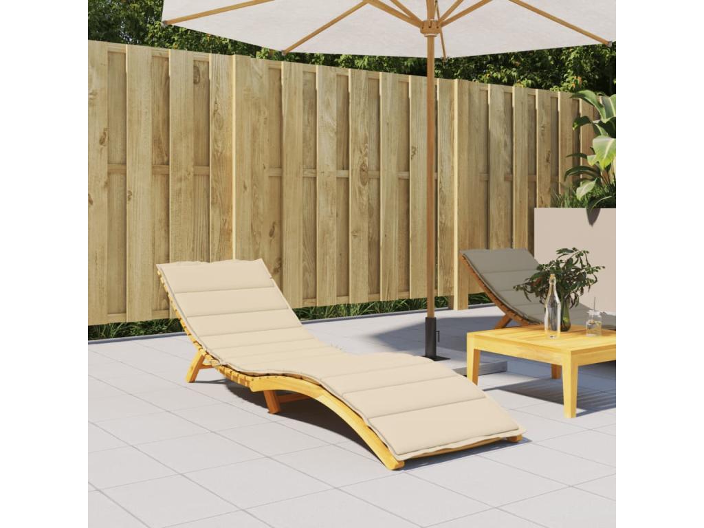 Cojín de tumbona de tela Oxford beige 200x60x3 cm