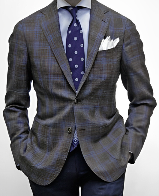 Casual Plaid Notch Lapel Two Button Chest Pocket Blazer