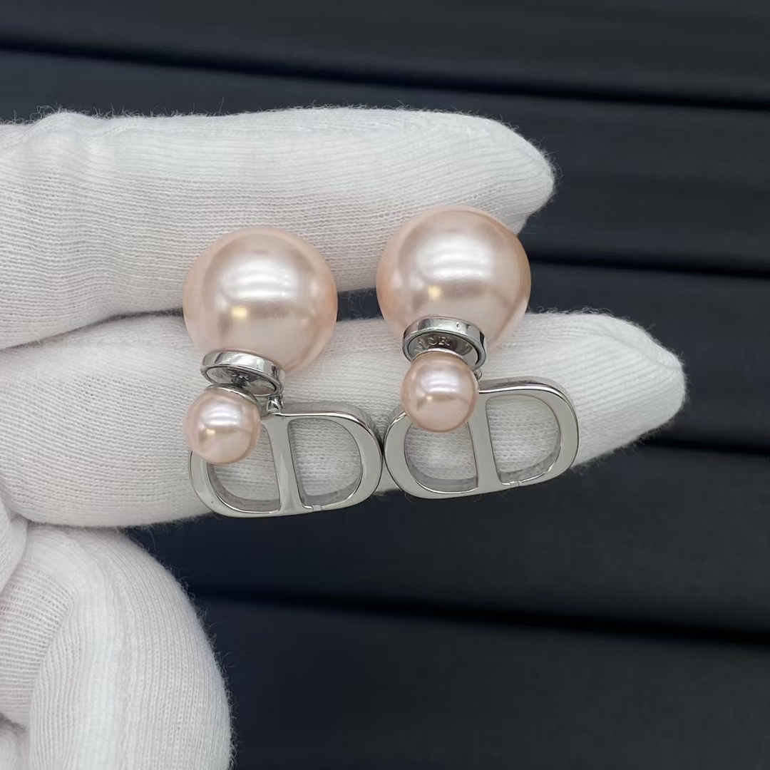 Dior CD Pink Pearl Earrings - Original Replica Club