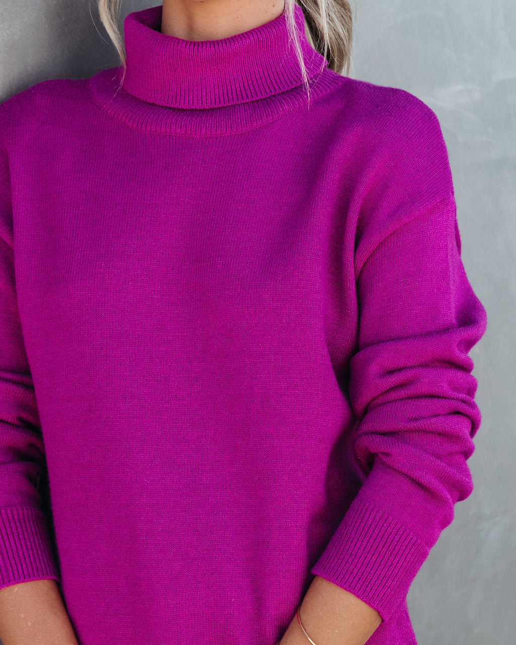 Weekday Brunch Vibes Knit Turtleneck Pullover Sweater - Orchid - Se7enfashion