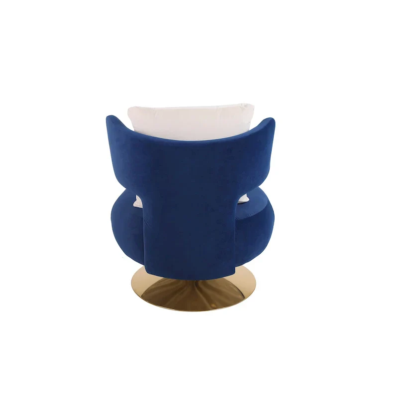 Round Barrel Chair with Fabric and Swivel Design