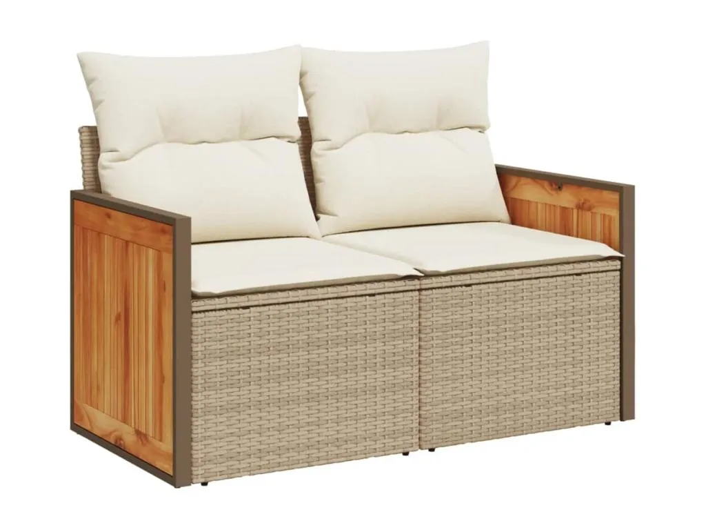 Set de sofás de jardín 12 pzas y cojines ratán sintético marrón IJYQ15299