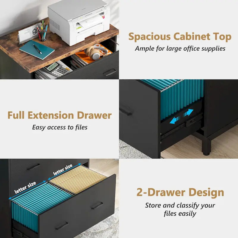 2-Drawer Lateral File Cabinet for Office Organization