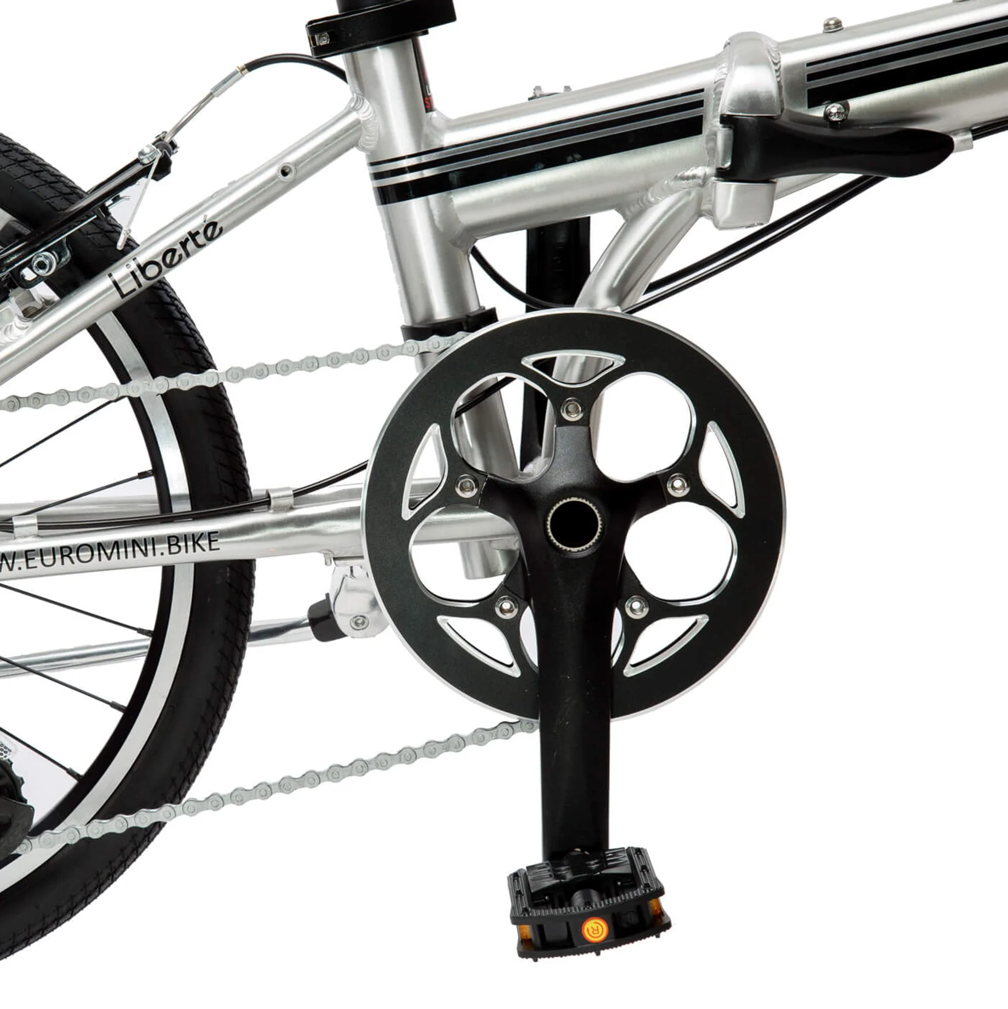 ZiZZO Liberte 8-Speed 20" Wheel, Aluminum Folding Road Bicycle for All Genders, Silver and Black - Image 4