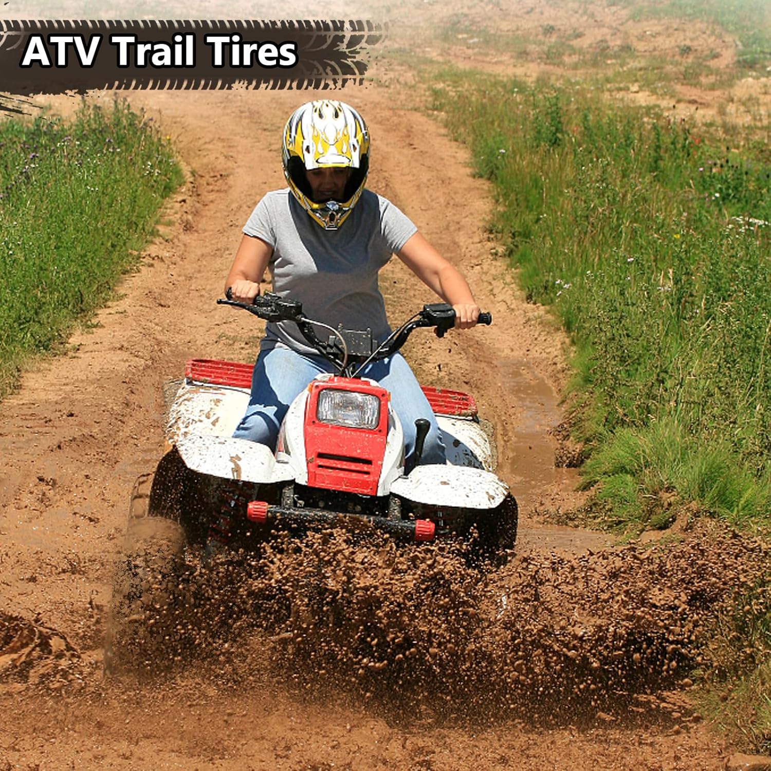 26x12x12 Atv Tires, Set of 2 Atv Tires 26x12-12 6PR, All Terrain Atv/Utv Off-Road Tires, Black