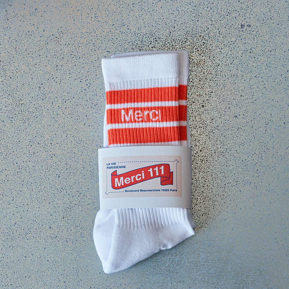 Merci - Chaussettes en coton - Orange tomate