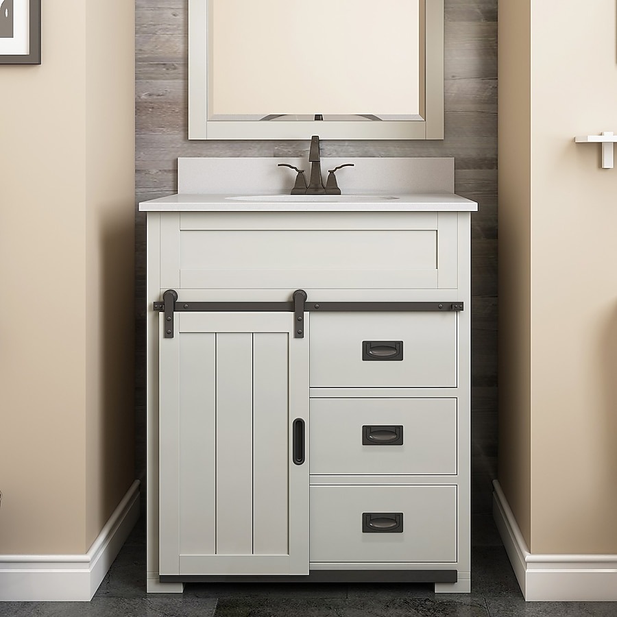 WAYFAIR Style Selections Morriston 30-In Undermount Single Sink Bathroom Vanity With White Engineered Stone Top