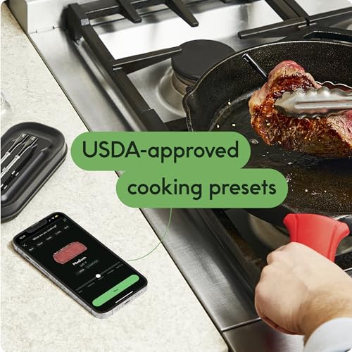 CHEF iQ Sense Smart Wireless Meat Thermometer with 3 Ultra Thin Probes, Unlimited Range Bluetooth Meat Thermometer, Digital Food Thermometer