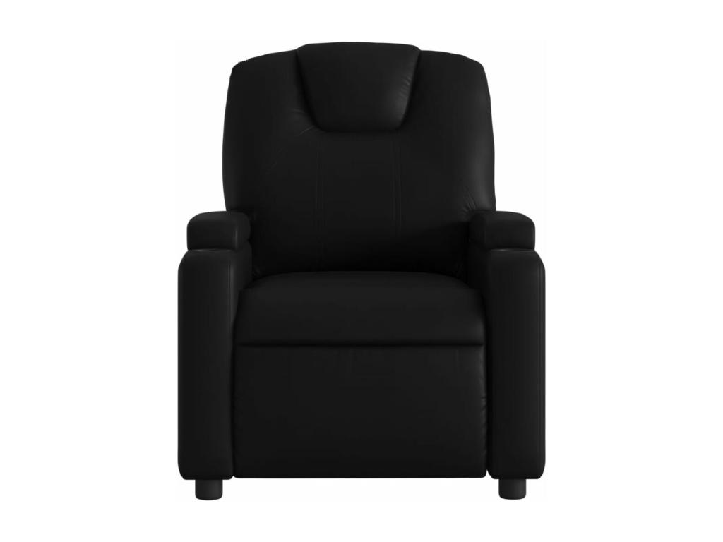 Sillón reclinable de cuero sintético negro