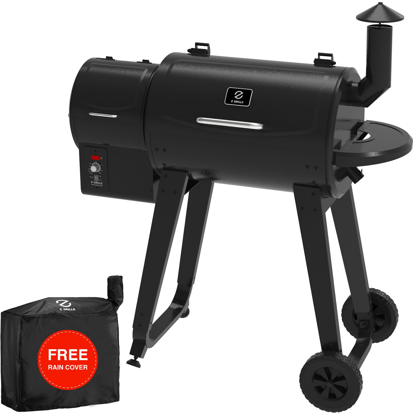 ZPG-450A3 Wood Pellet Grill Smoker 8-in-1 BBQ 2022 model. Black