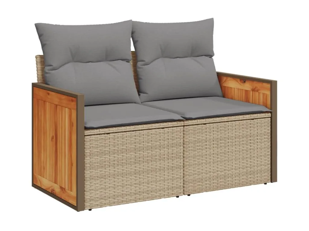 Casabellaes Set sofás de jardín 7 piezas y cojines ratán sintético beige 78916XMXP