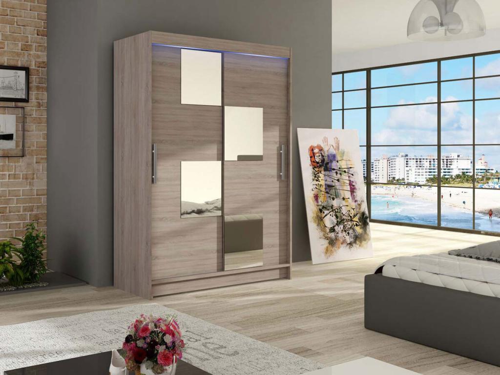 Armario Hominor 105 - Trufa roble - 200x120x58cm - Puertas de armario Correderas