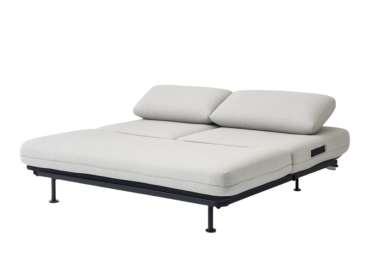 Sofá Cama Doble Gris Claro Tela Abatible 200x140 cm