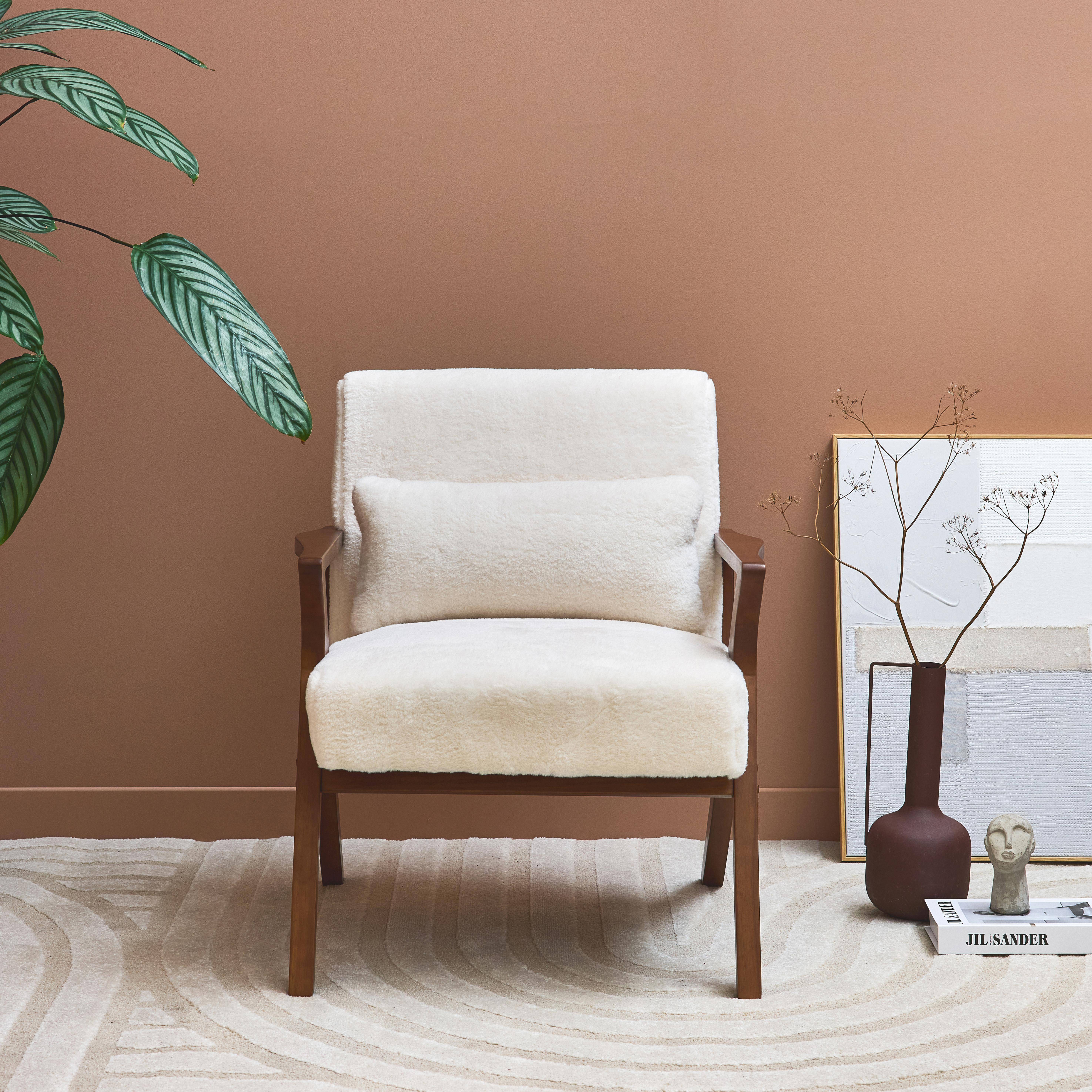 Antoine - Sillón escandinavo, madera de hevea teñida en nogal