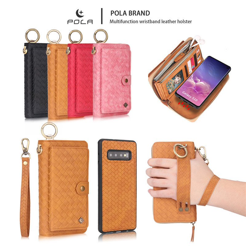 Woven Pattern Wallet Removeble Phone Case For iPhone
