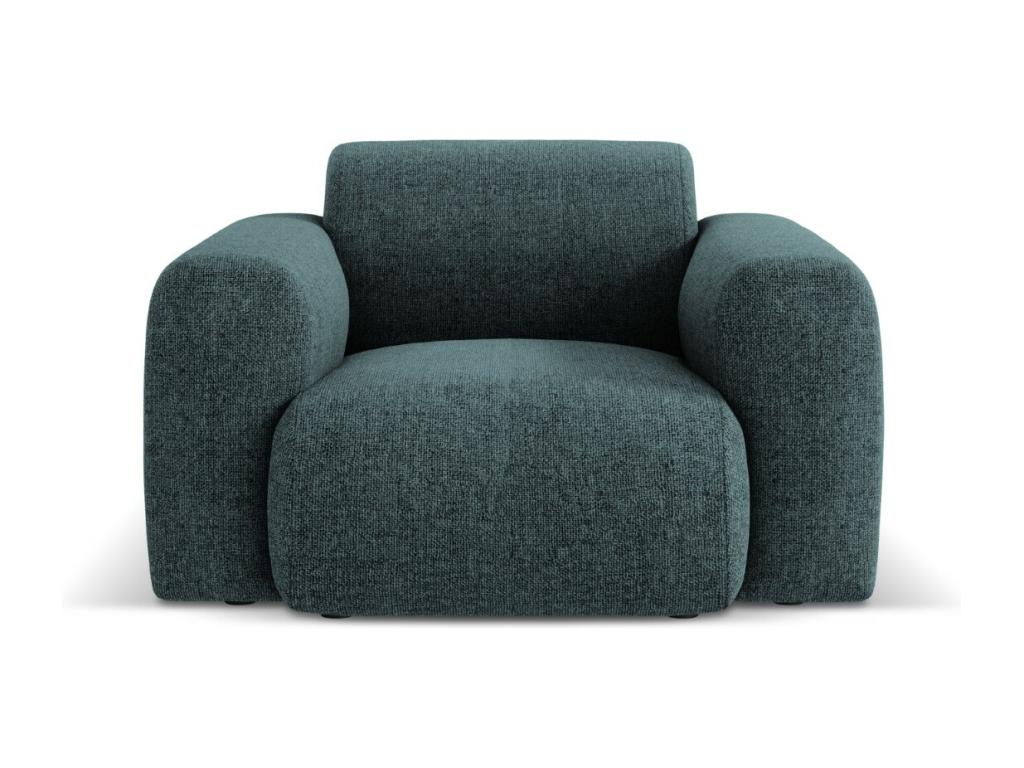 Sillón Confortzx 2 plazas de tejido chenilla petróleo - 105x95x72cm