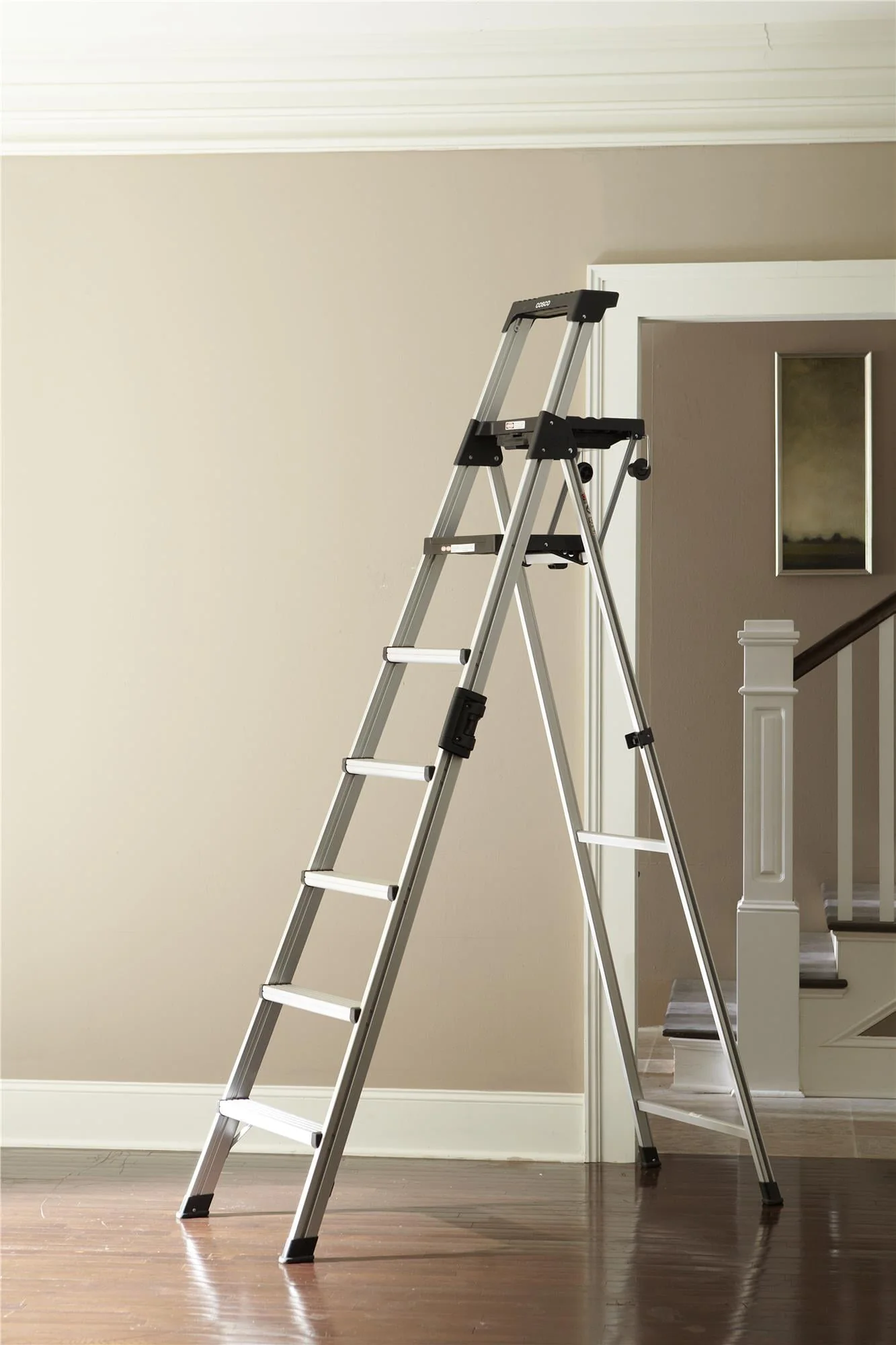 Cosco 8 Ft. Signature Series Aluminum Folding Step Ladder 300 Lb. Type IA (12 Ft. Max Reach) - Image 2