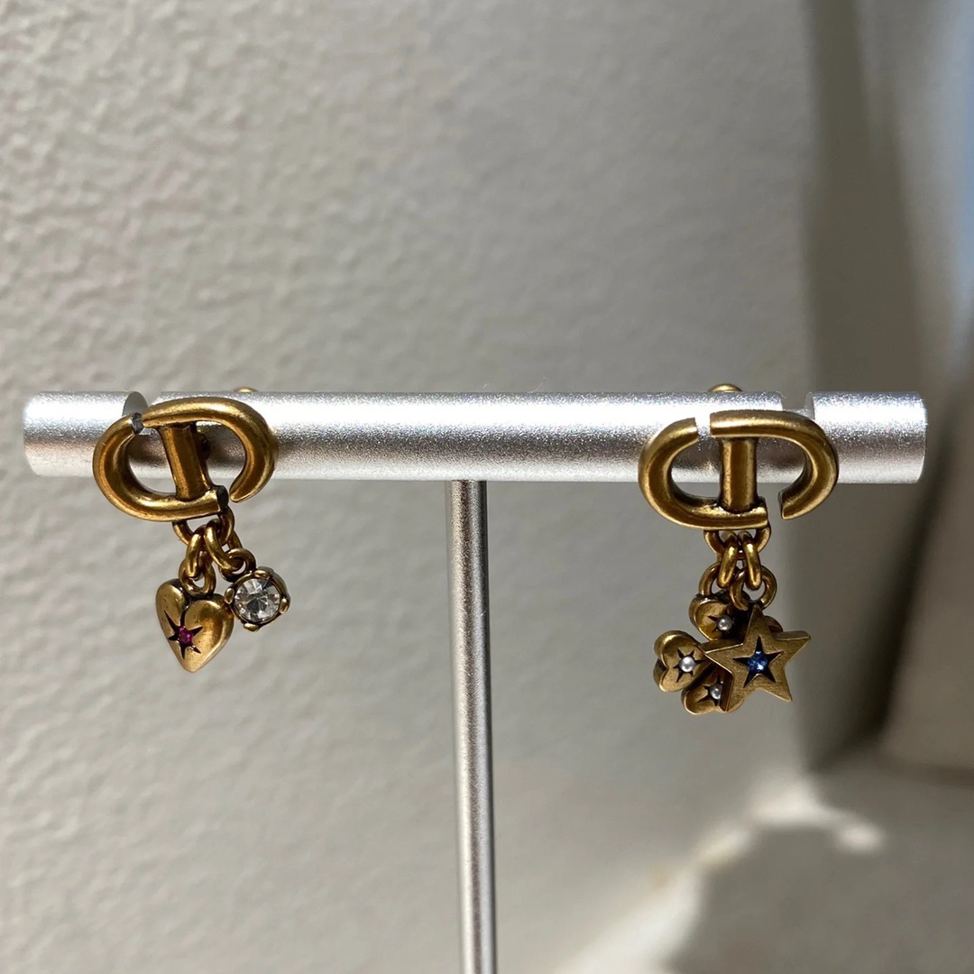 Dior Vintage Asymmetric Clover Star Heart Earrings - Original Replica Club