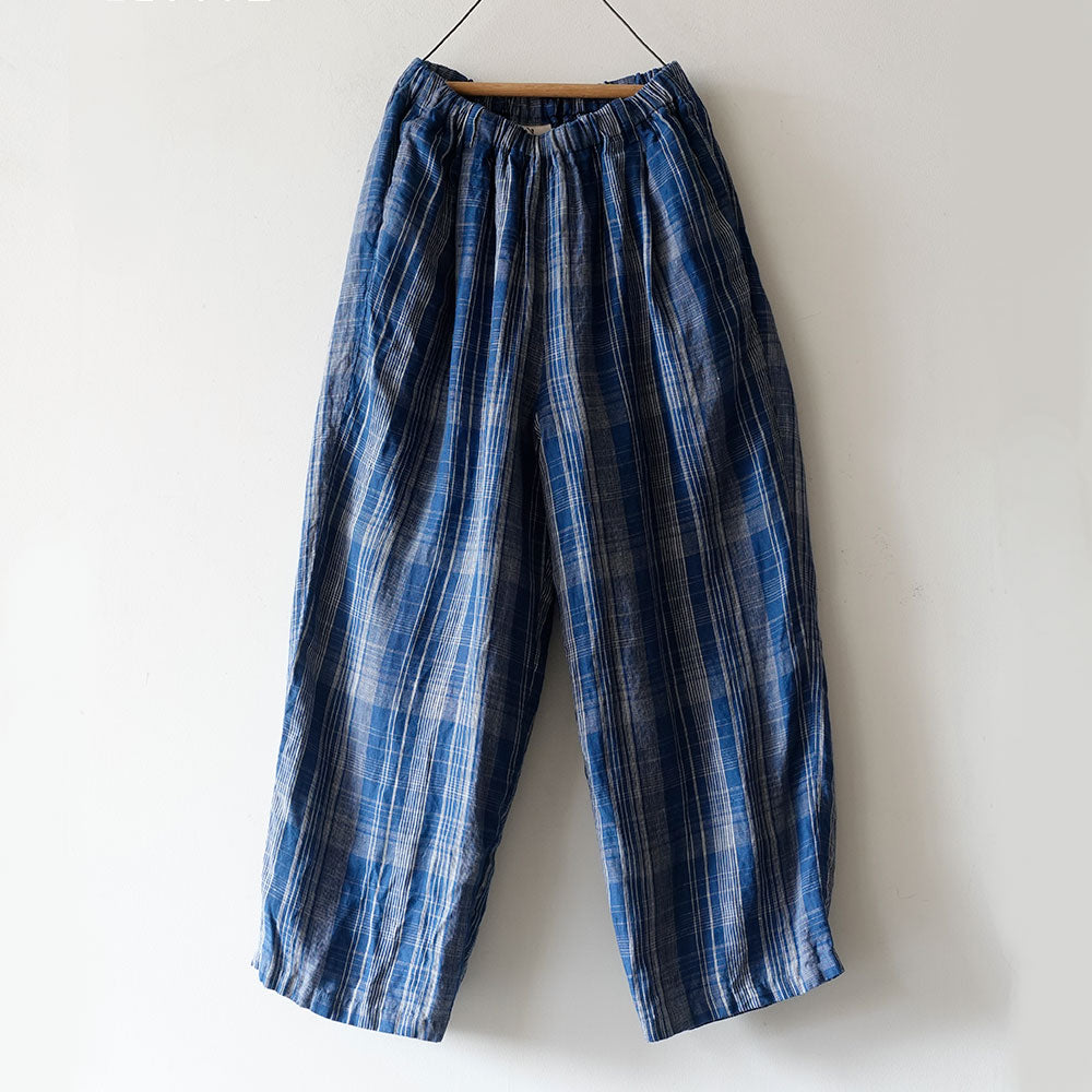 Ichi - Pantalon Carreaux - Navy Indigo