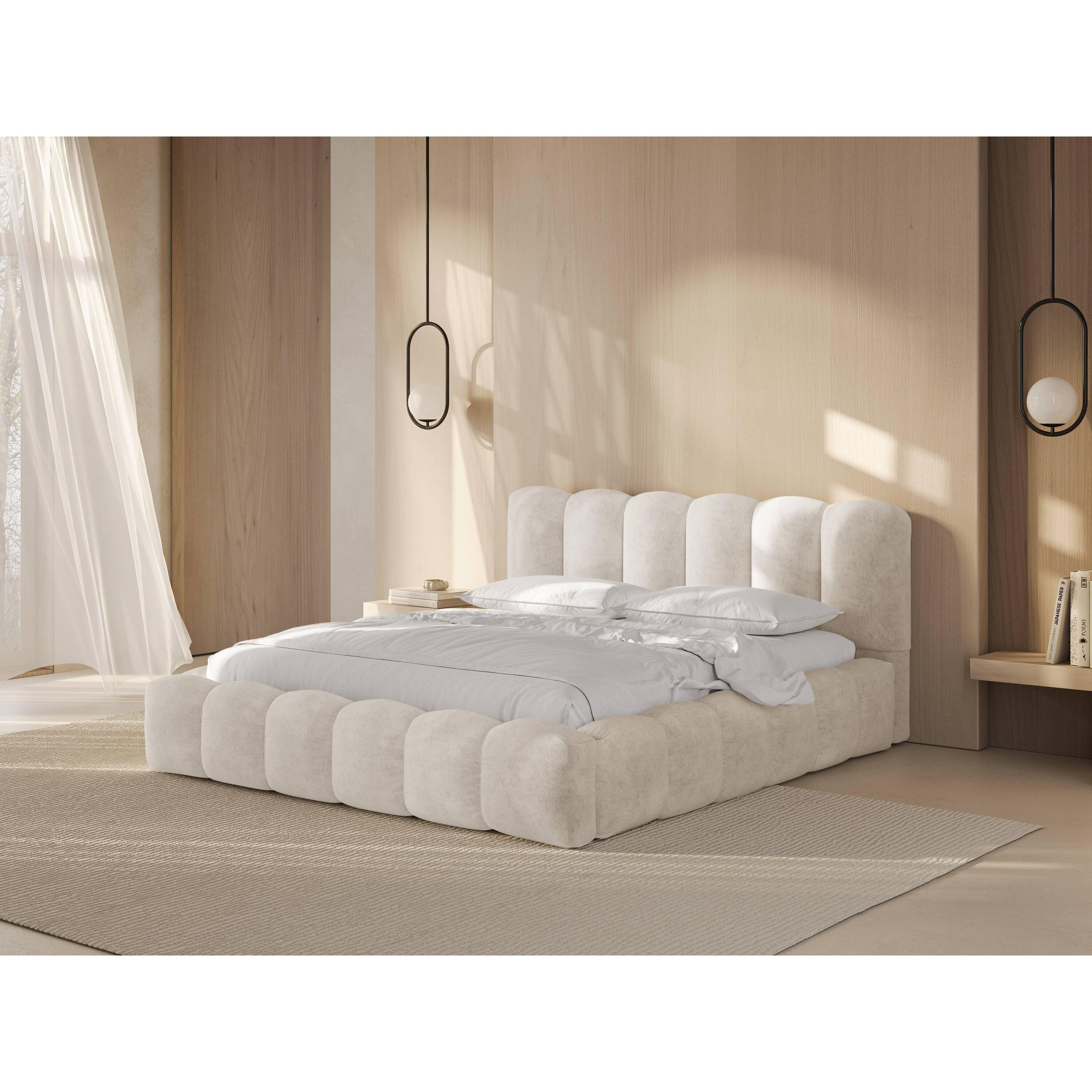 Micadoni Lupine Bedframe met Opbergruimte 140 x 200 cm - Chenille - Li