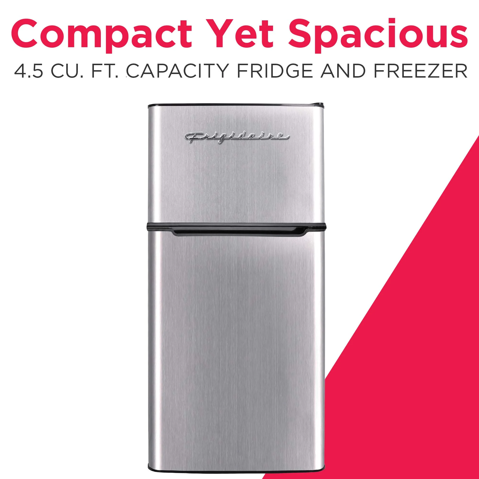 Frigidaire, 4.5 Cu. ft., 2 Door Compact Refrigerator-Chrome Trim, EFR451, Platinum - Image 2