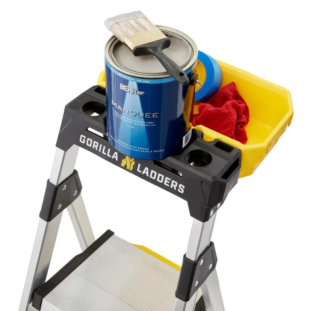 Gorilla Ladders Aluminum Dual Platform Ladder With Project Bucket, 5.5 Ft, 300 Lb Capacity - Image 10 Gorilla Ladders Aluminum Dual Platform Ladder With Project Bucket, 5.5 Ft, 300 Lb Capacity - Image 10
