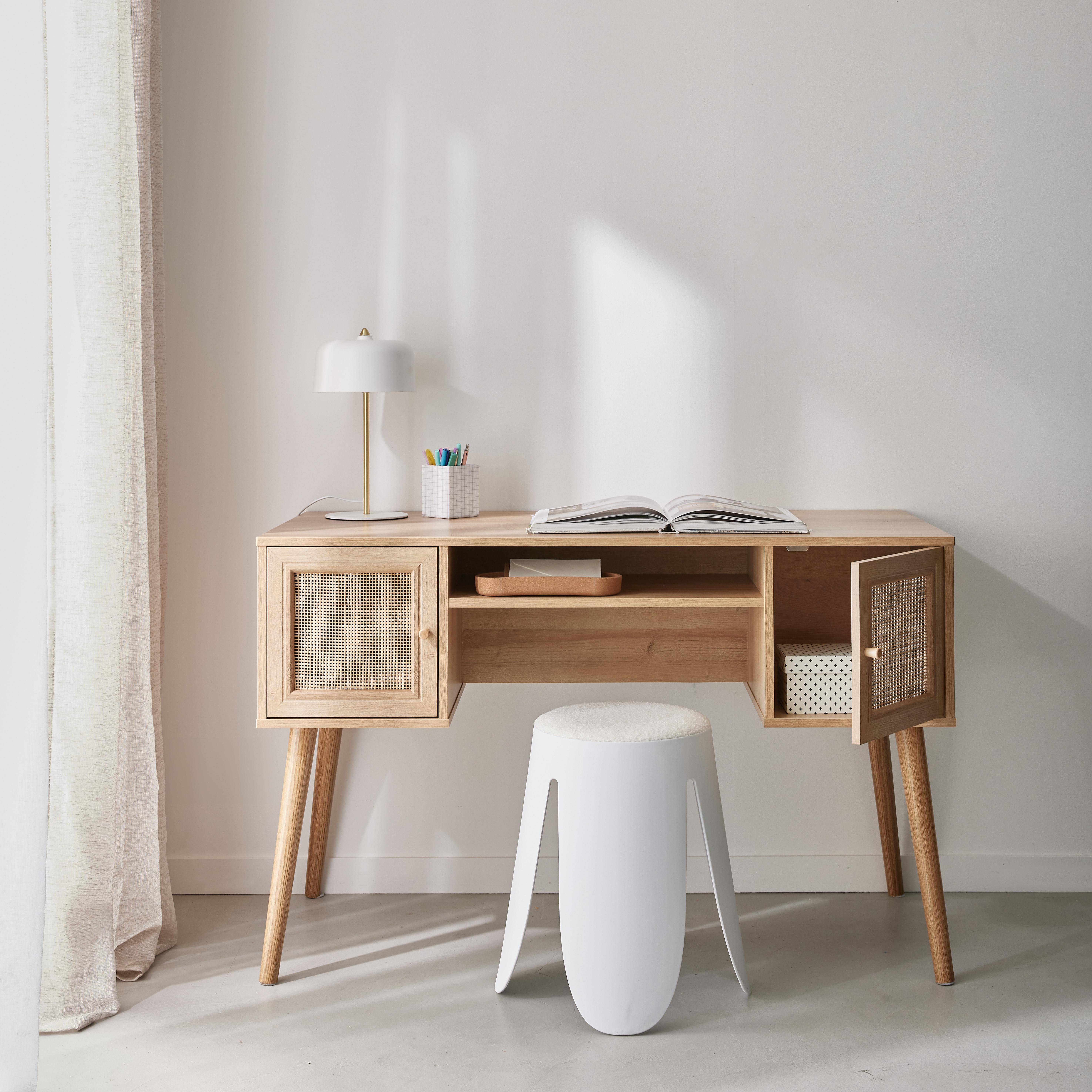Boheme - Escritorio decoración madera con 2 puertas