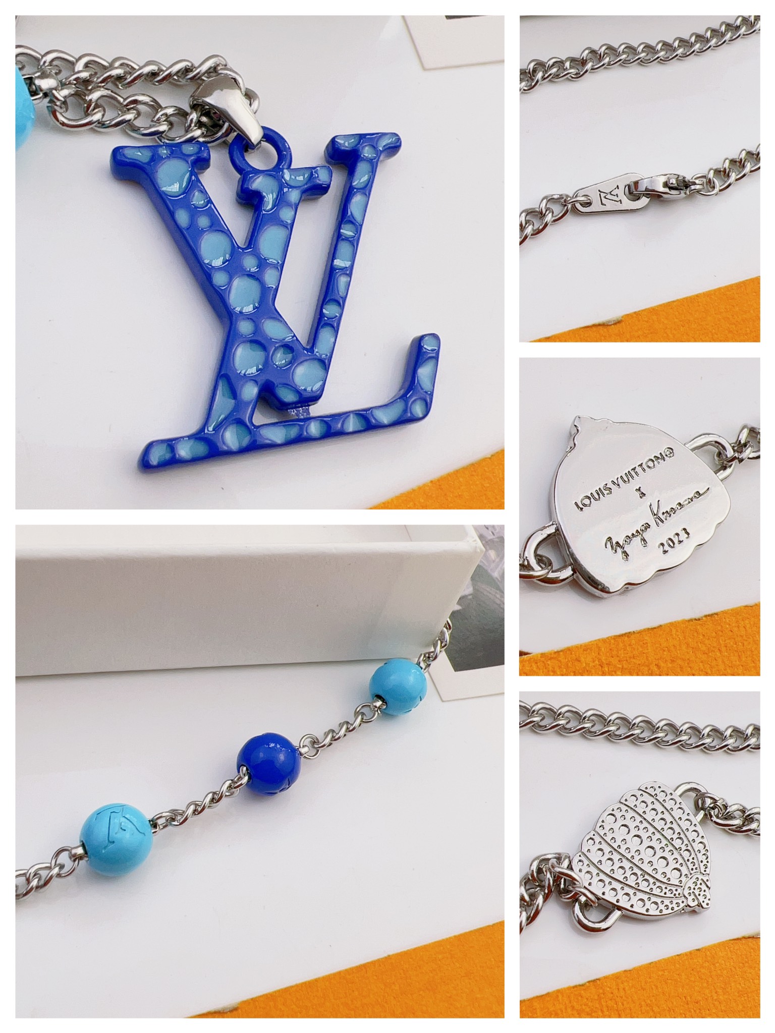 Louis Vuitton Pumpkin LV Monogram Pendant Necklace - Original Replica Club