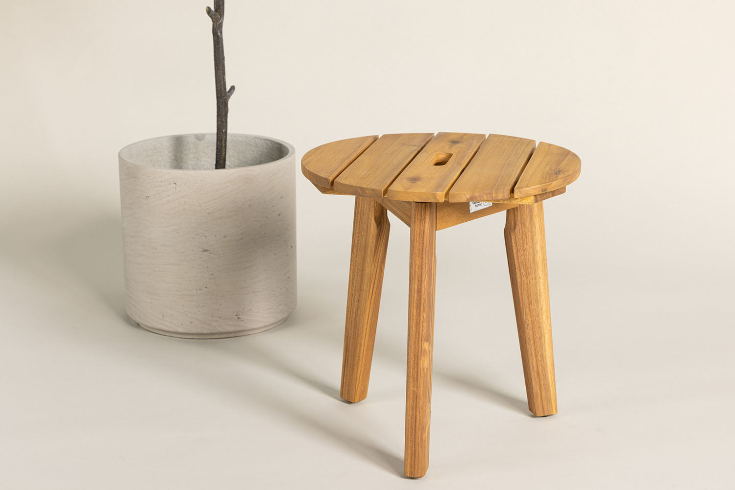 Rebellenclub Salsa Buitenbijzettafel - ø40cm - Naturel Hout