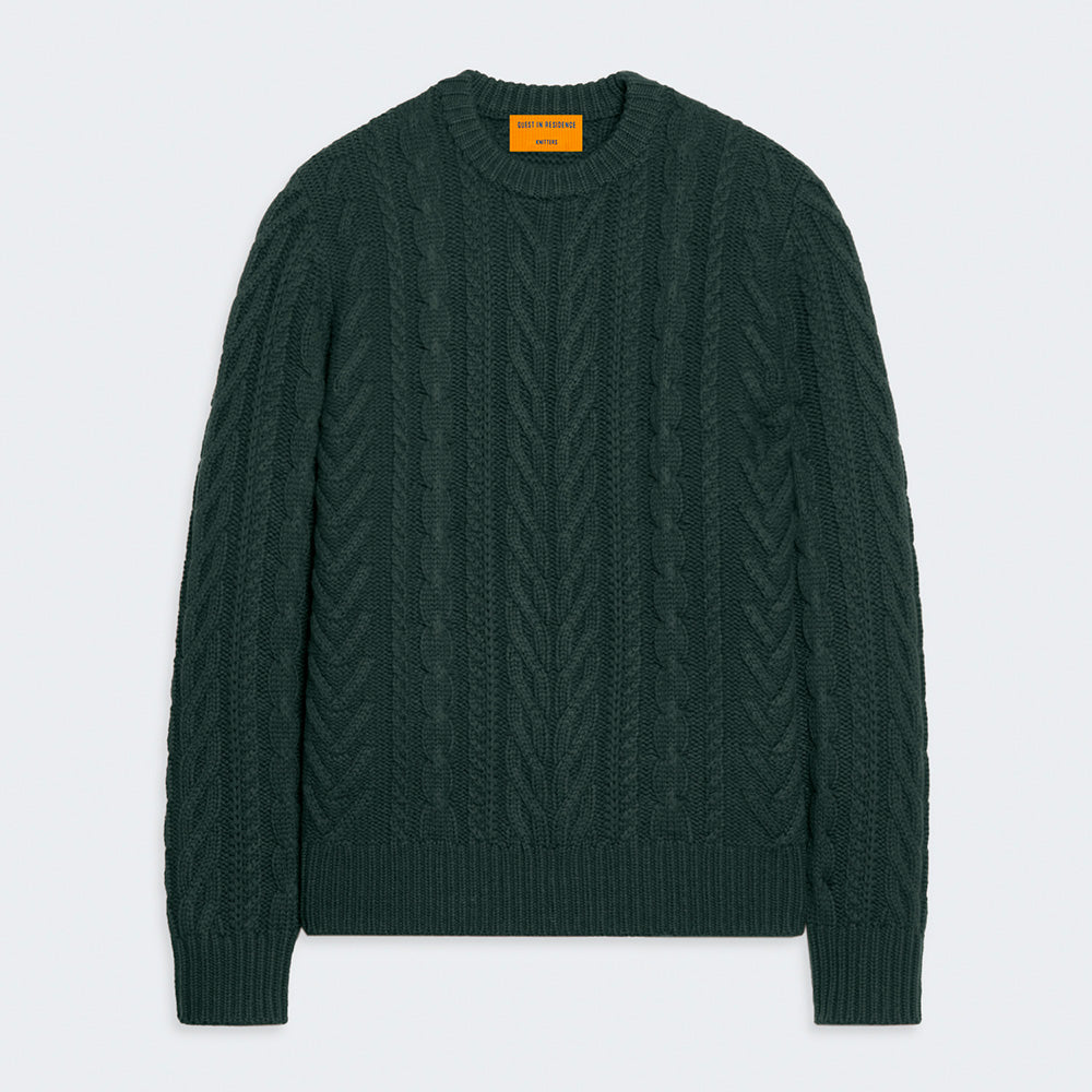 Guest In Residence - Maille Fisherman Crew - Vert Holly