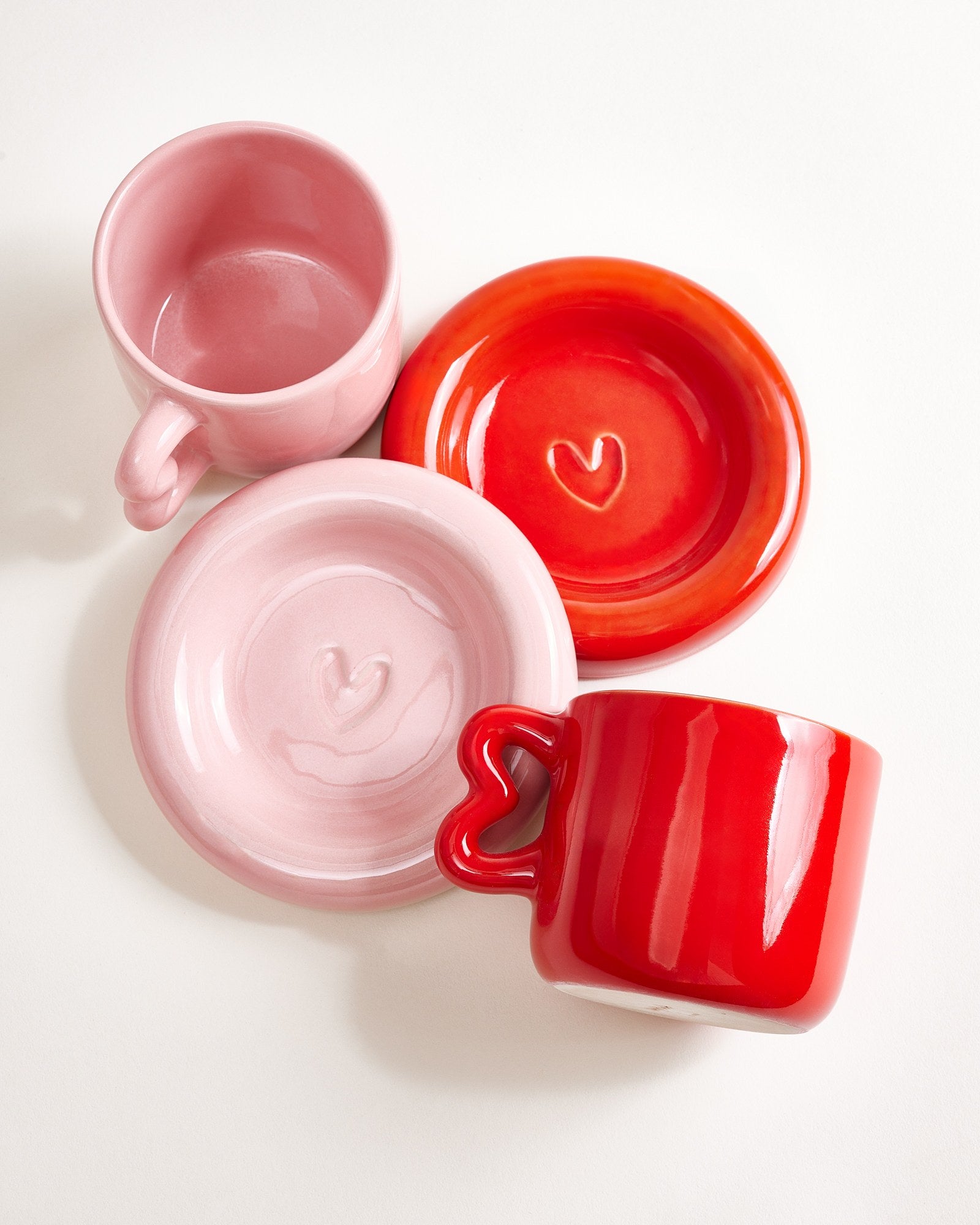 Seia Tasse & Untertasse Herz rosa rot