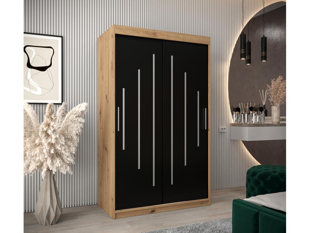 ARMARIO Hominor DE PUERTAS CORREDERAS 200/120/62 2 puertas artisan/negro