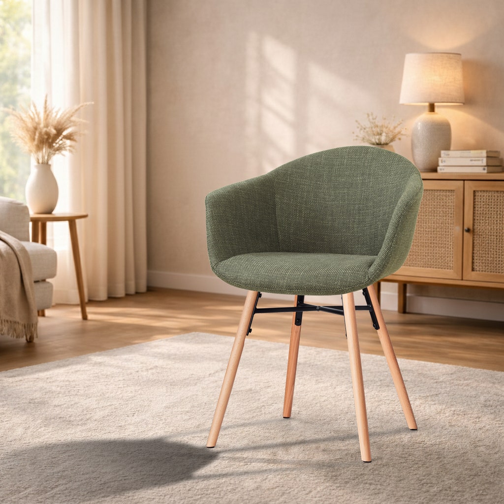 Nolon Nena-Otis Eetkamerstoel Forestgroen - Houten Onderstel