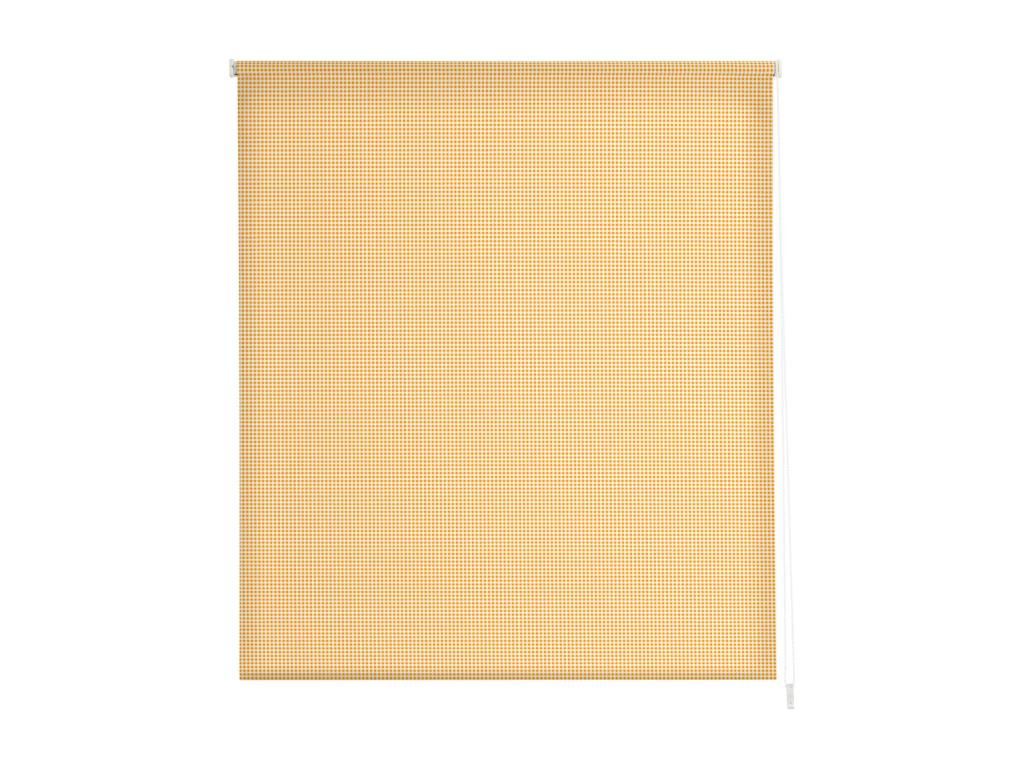 Hogarlujo | Estores Personalizados de COCINA | 110 x 255 cm (Ancho por Alto) Tamaño de Tela 107 x 250 cm | Modelo Vichy-1 Color Amarillo