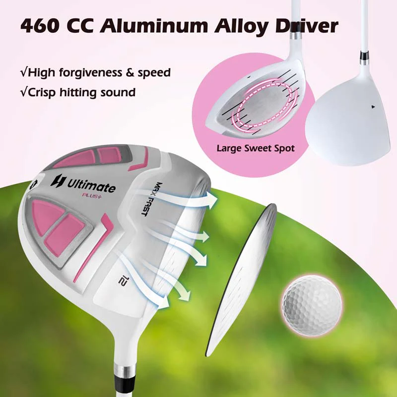Eletriclife Women's Complete Golf Club Set Right Hand with Rain Hood