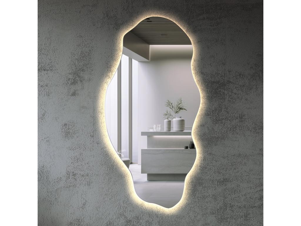 Espejo decorativo de pared con luz LED premium para baño de maquillaje 50 cm x 100 cm - Luz neutra