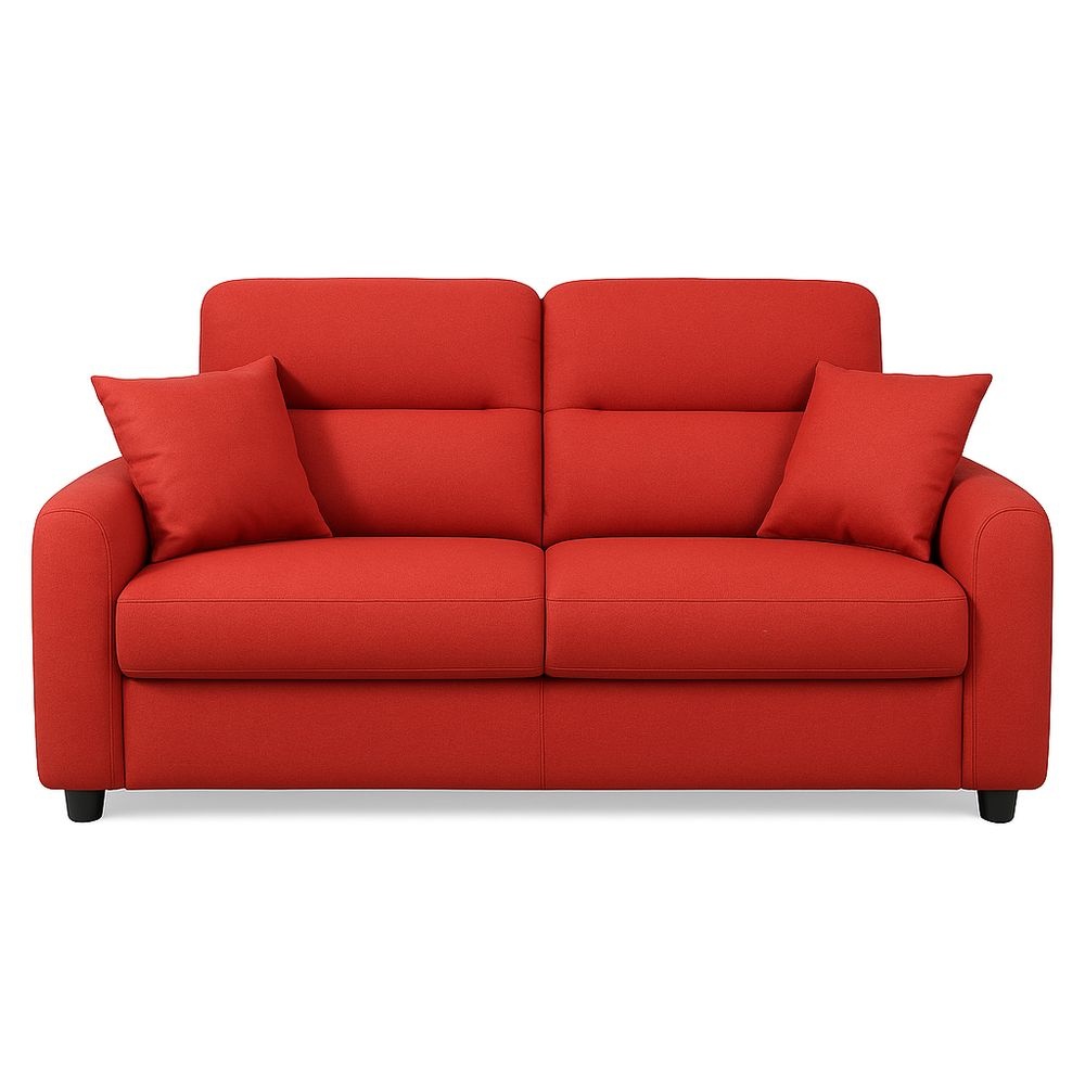 Sofá de 2 plazas con estructura de madera de pino y tapizado de poliéster rojo 150x85x90cm