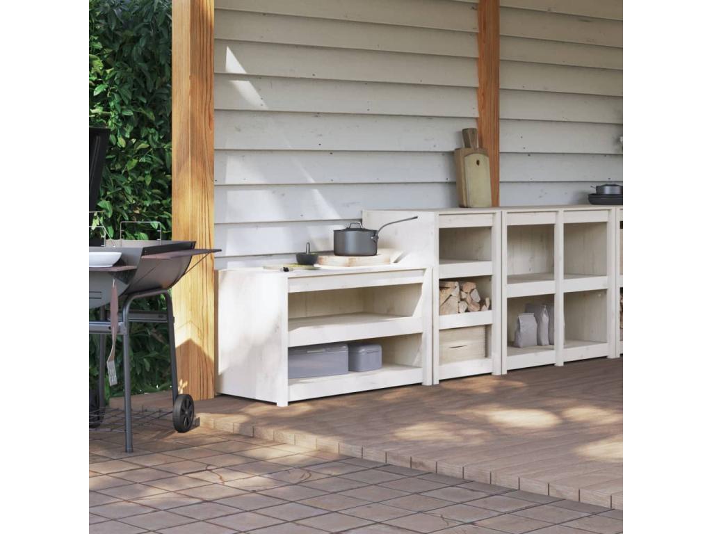 Muebles de cocina de exterior 2 pzas madera maciza Joliven