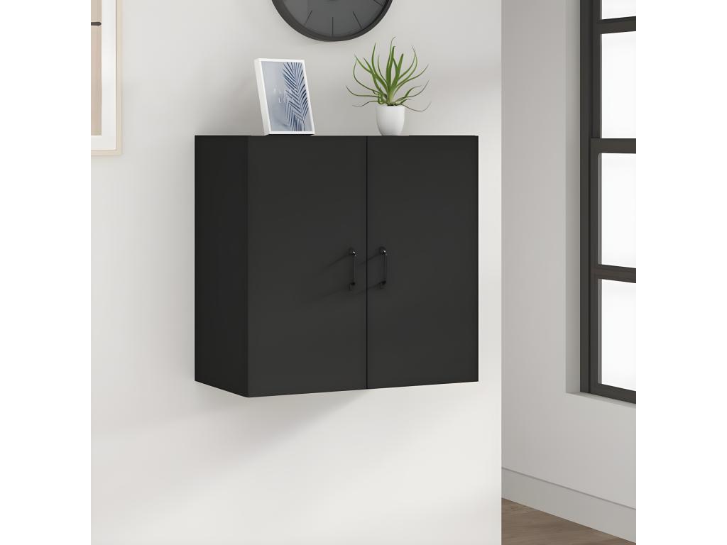 Armario de pared madera contrachapada negro 60x31x60 cm