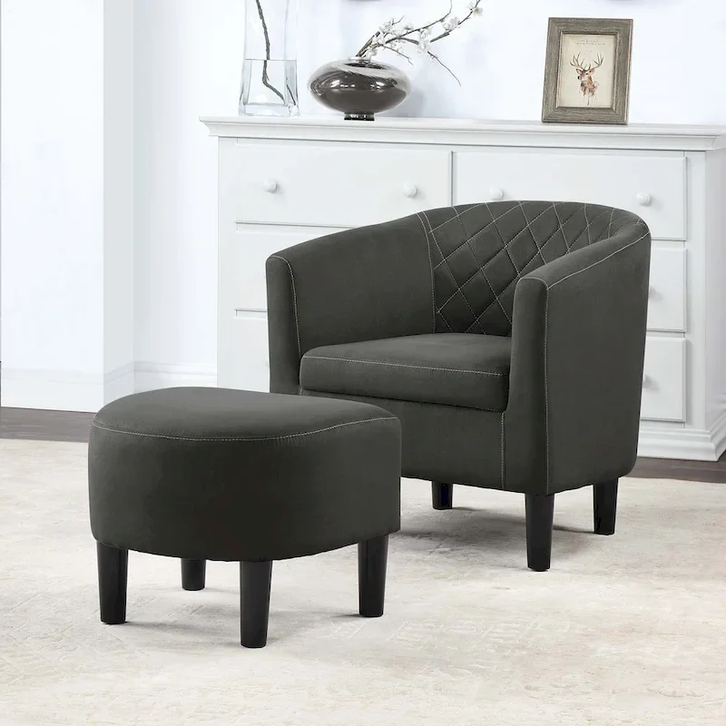 Convenience Concepts Roosevelt Accent Chair with Ottoman - Stylish Seating Solution