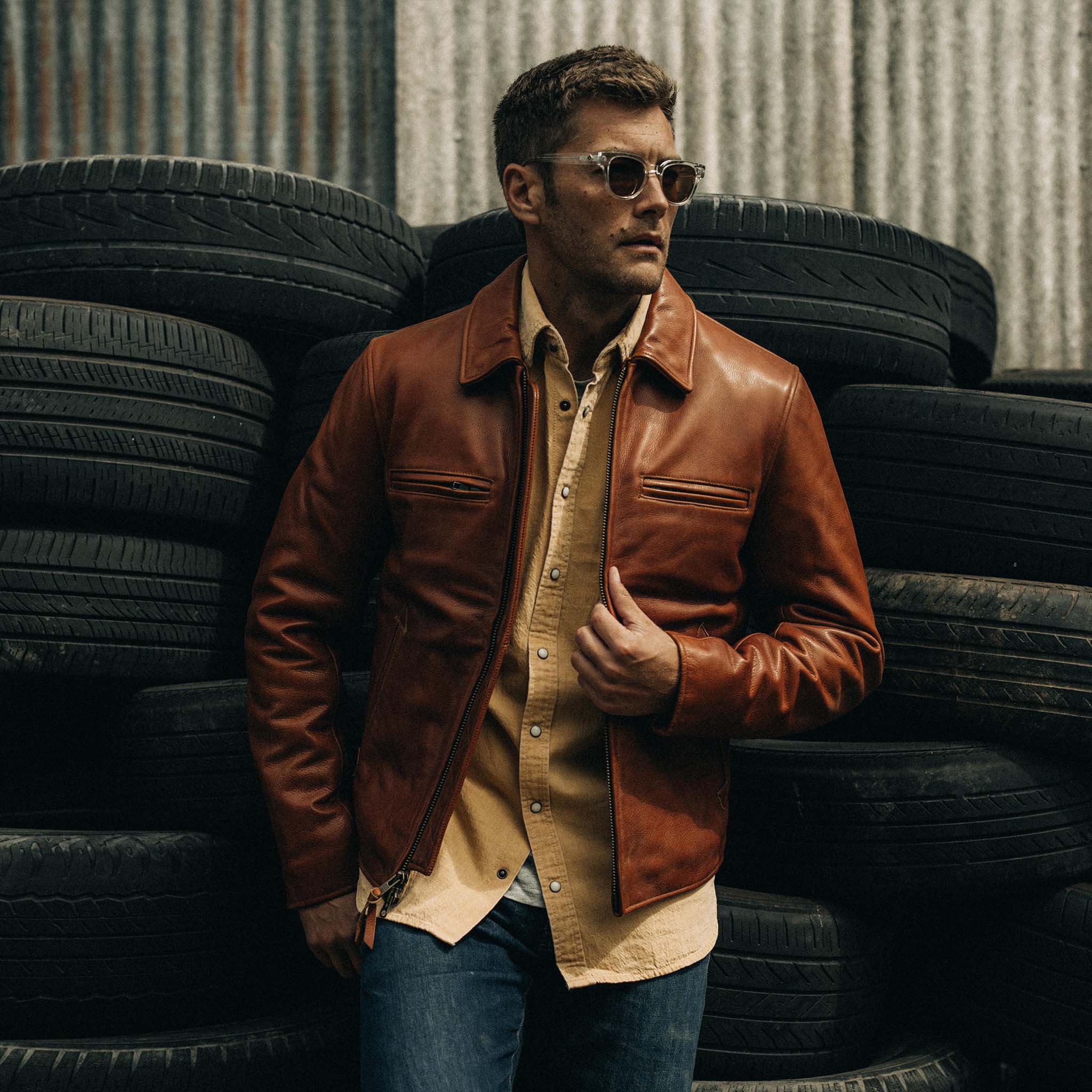 The Moto Jacket in Whiskey Steerhide