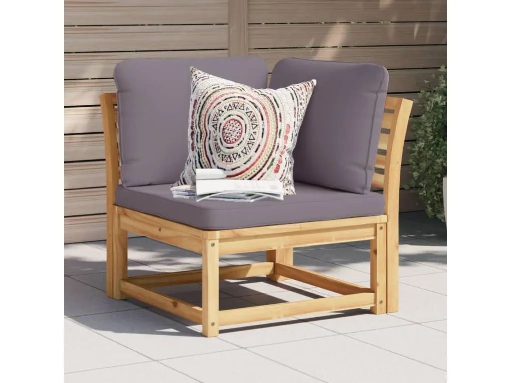 Sofá de jardín de esquina y cojines Vivircalido maciza 73x73x65 cm 08827depg