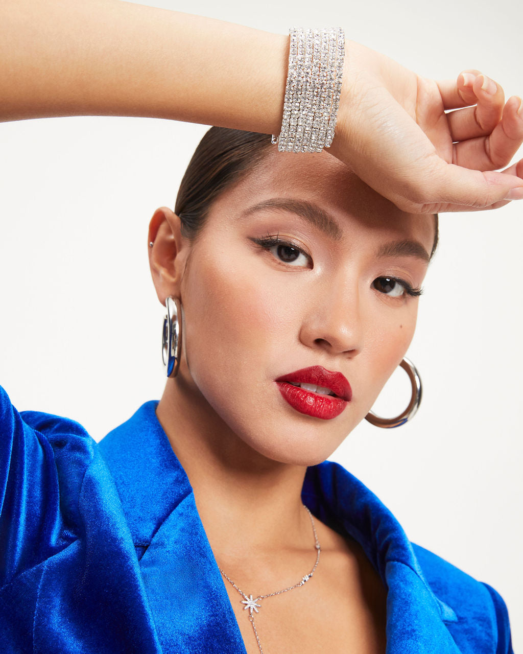Diana Crystal Wrap Cuff - Silver - Se7enfashion