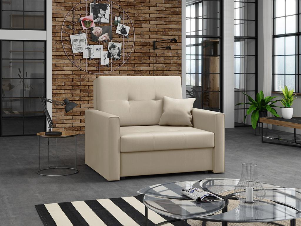 Sillón Confortzx 104 - De color marrón claro - 85x103x98cm - Tapiz - Patas Metal