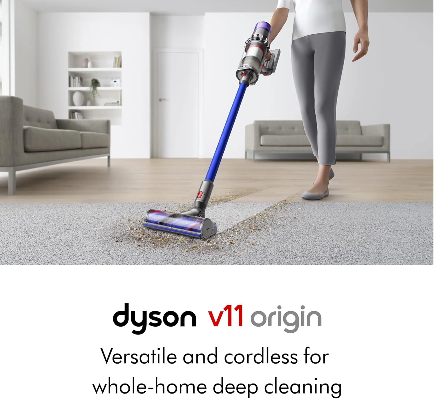 Dyson V11 Origin Cordless Vacuum, 185AW, 3 Power Modes, Up to 60 Minutes,² Deep Cleans Hard Floors and Carpets, Detangles pet Hair, Converts to Handheld