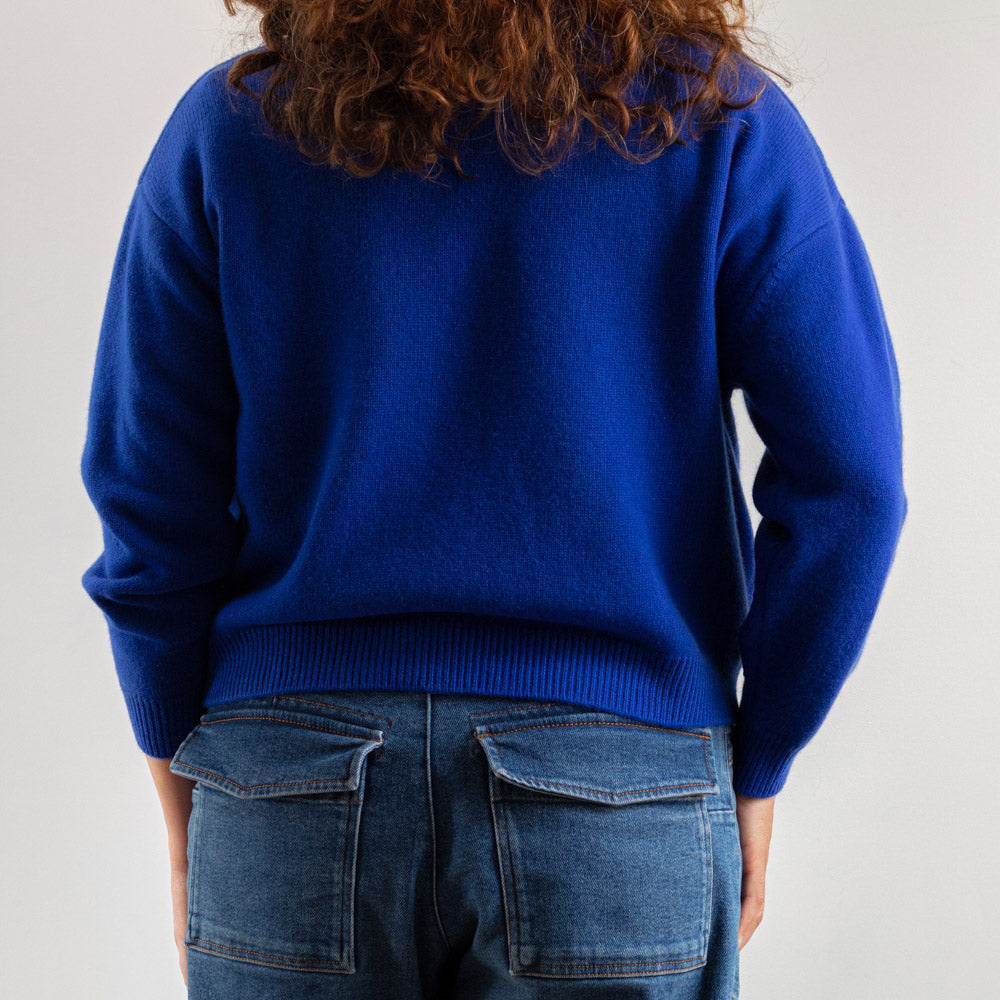 Merci - Gilet Lucia en Laine - Bleu